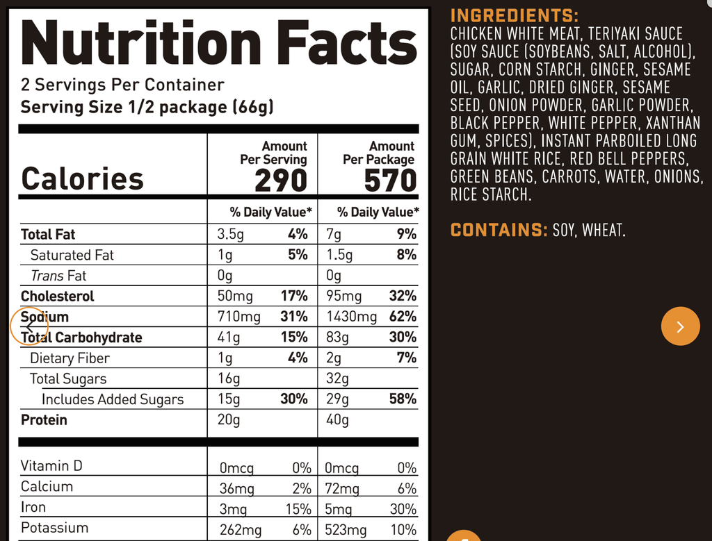 Peak Refuel Dehydrated Meals