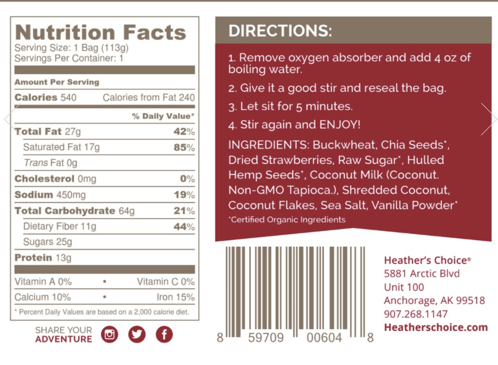 Heather's Choice Strawberry Vanilla Breakfast