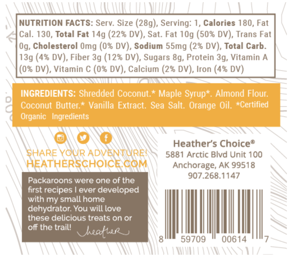 Heather's Choice Orange Vanilla Packaroons -Single Serving